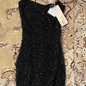 oh polly black embellished dress